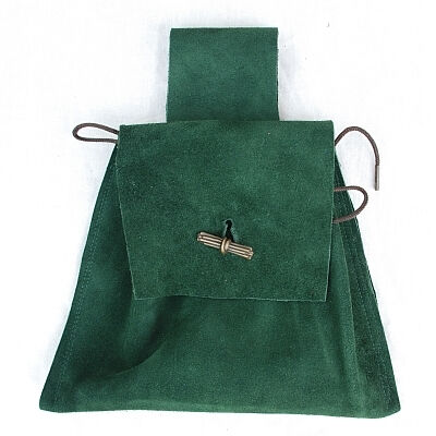 Hunter Green Suede Button Bag