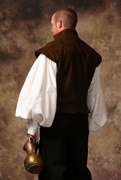 Brown Faux Suede and Cotton Twill Renaissance Doublet
