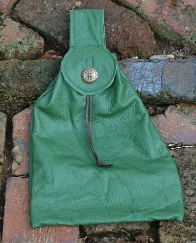 Green Leather Button Bag