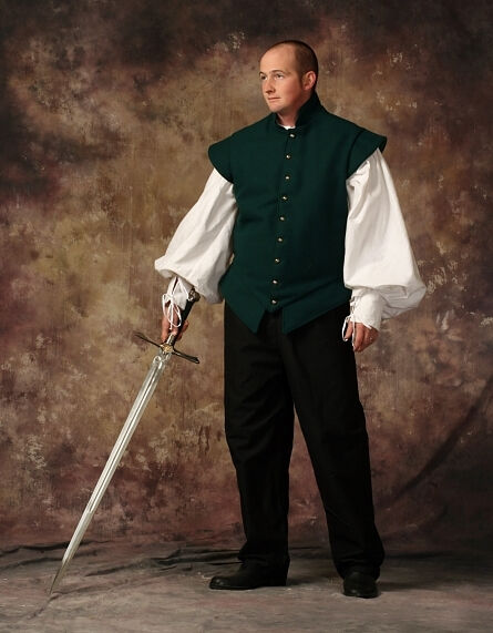 Hunter Green Melton Wool Mens Renaissance Doublet