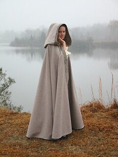 Heathered Gray Wool Melton Cloak