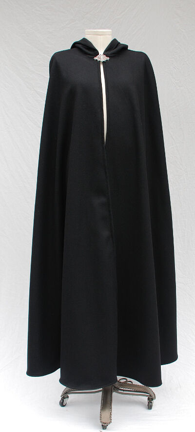 Lighter Weight Black Wool Melton Cloak