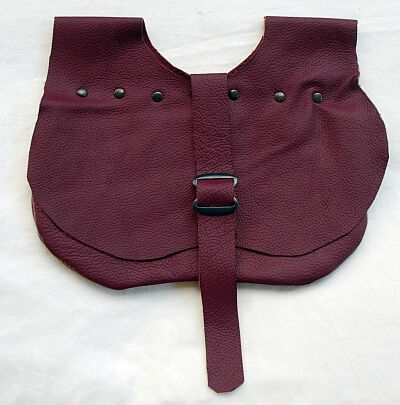 Maroon Kidney Shaped Leather Pouch