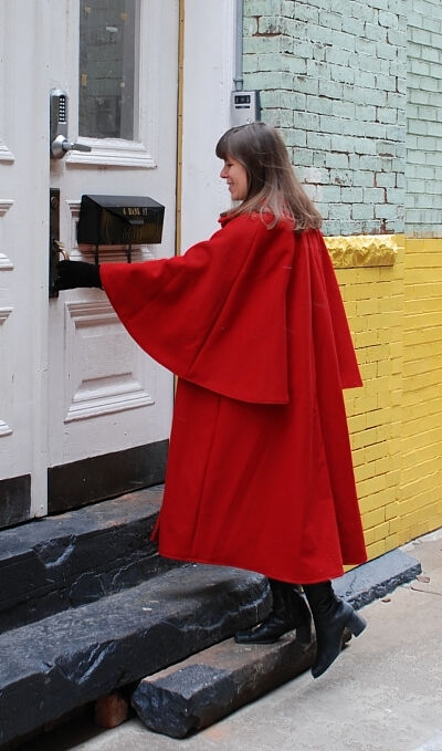 Red Wool Melton Mod Cloak