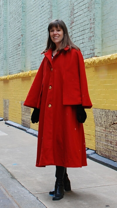 Red Wool Melton Mod Cloak