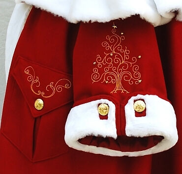 Victorian Santa Suit Embroidery Detail