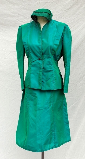 Shot Green Taffeta Futuristic Outfit