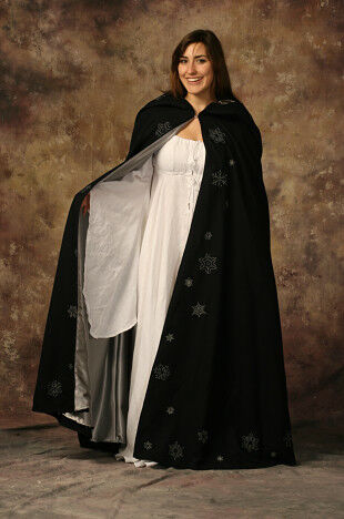 The Embroidered Snowflake Wearable Art Cloak