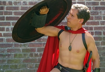 Spartan style red wool cloak