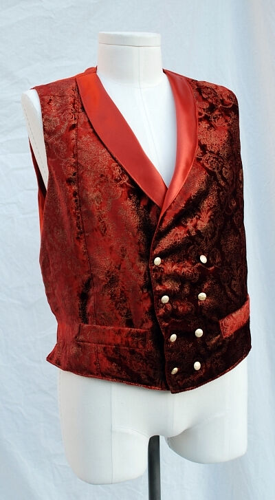 The Laureate Gold Painted Velvet Victorian Style Waistcoat