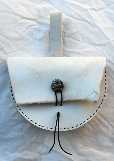White Leather Shaman Belt Pouch