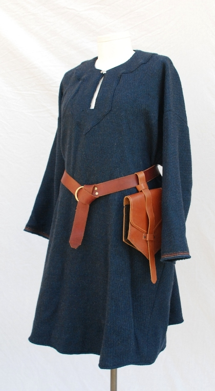 Textured Indigo Blue Wool Viking Birka Tunic
